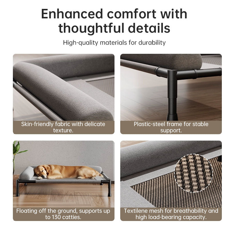 Elevated Raised Outdoor Cooling Mesh Dog Bed | sunbathing bed for Summer