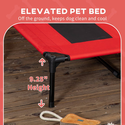 Elevated Cooling Outdoor Foldable Dog cot Bed | Steel frame | UV Protection | Canopy Shade